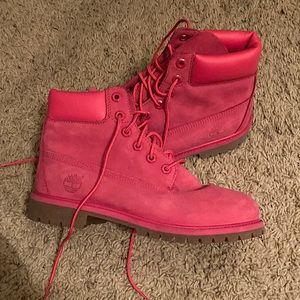 Size 6.5 Pink Timberland Boots